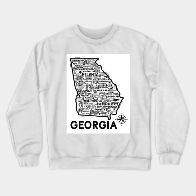 Georgia Map Crewneck Sweatshirt by fiberandgloss